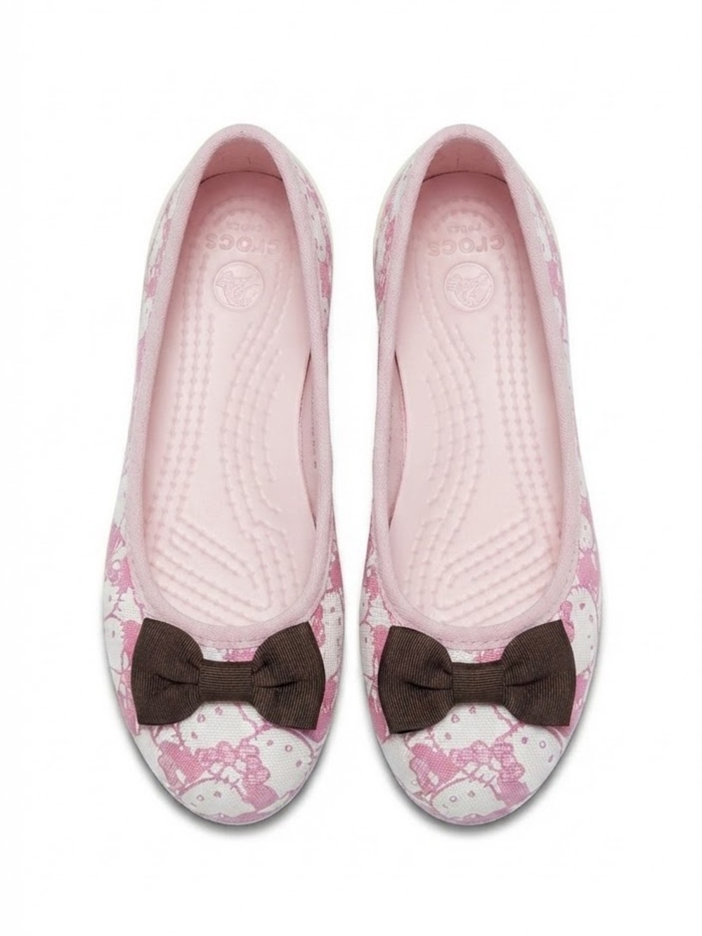 Rare Vintage Crocs x Hello Kitty Pink Monogram Ballet Flats Bow Coquette / 5w